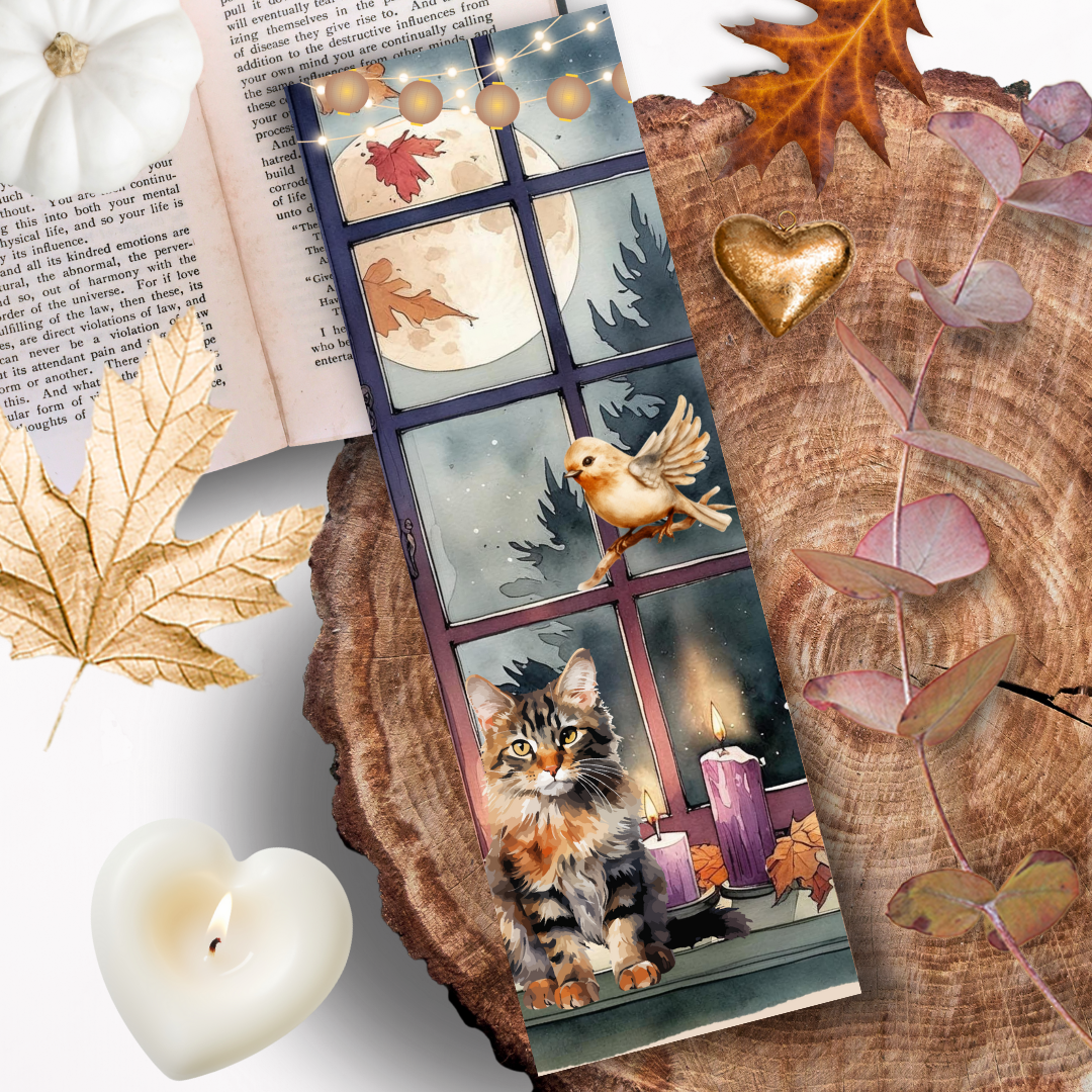 Marque Page "La fenêtre aux ronrons d'automne"