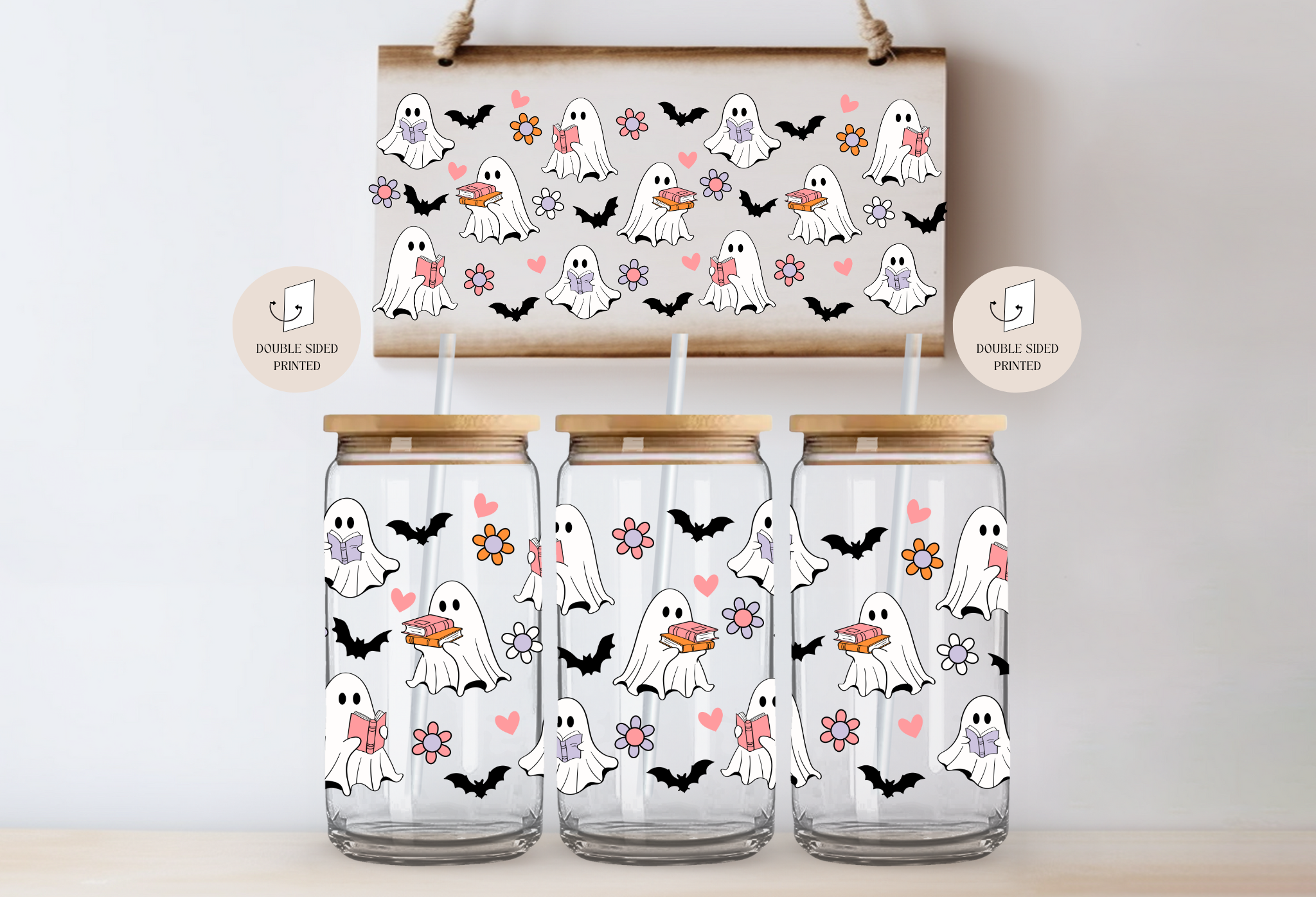 Mug en verre "Reader Ghosts Fall"