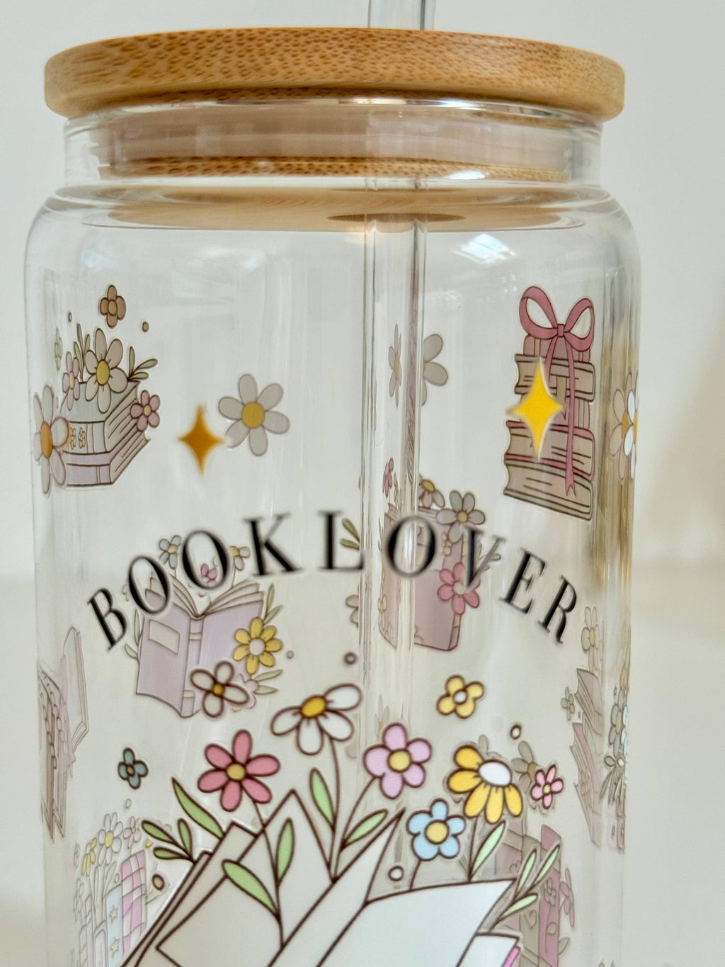 Mug en verre "Book Lover"