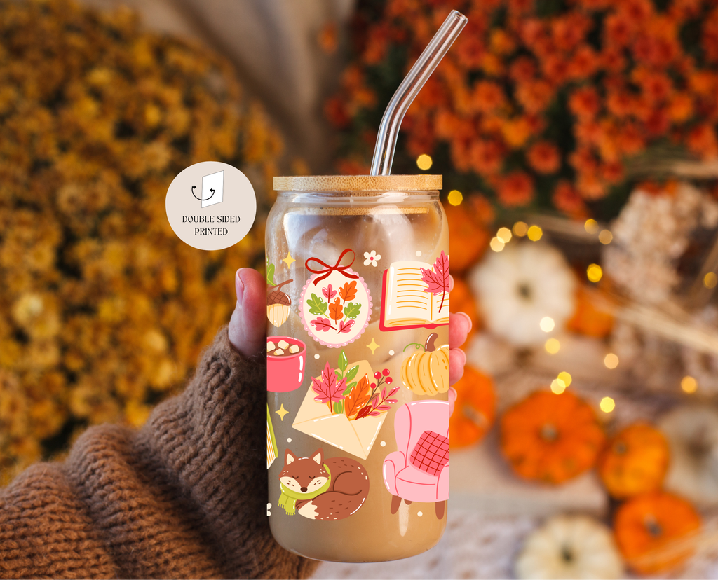 Mug en verre "Ambiance automnale douillette 3"