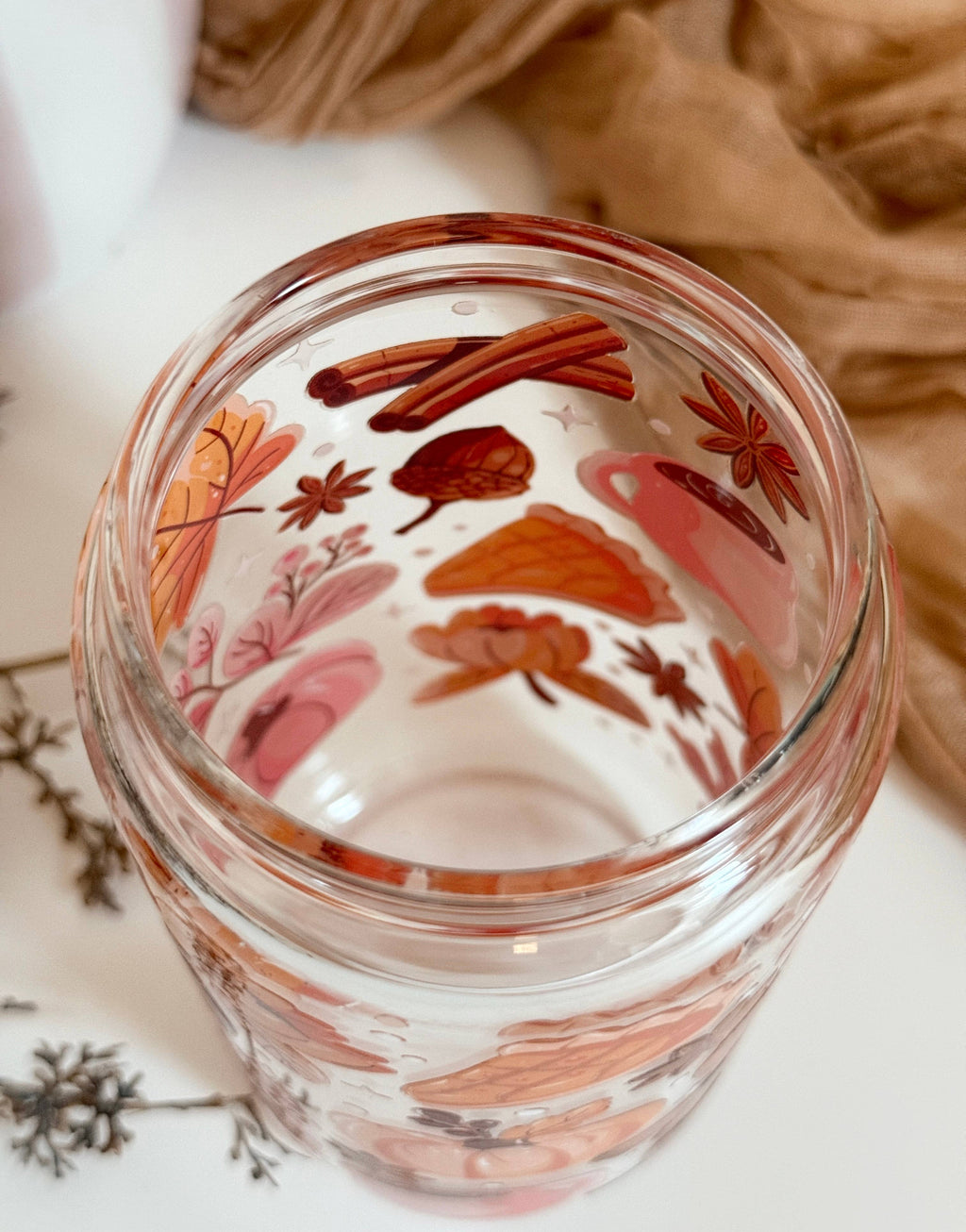 Mug en verre "Ambiance automnale douillette 1"