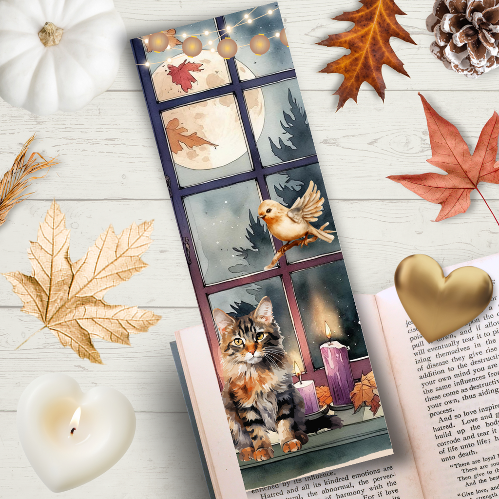 Marque Page "La fenêtre aux ronrons d'automne"