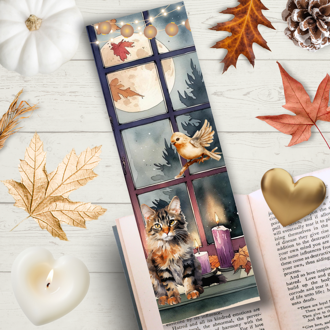 Marque Page "La fenêtre aux ronrons d'automne"