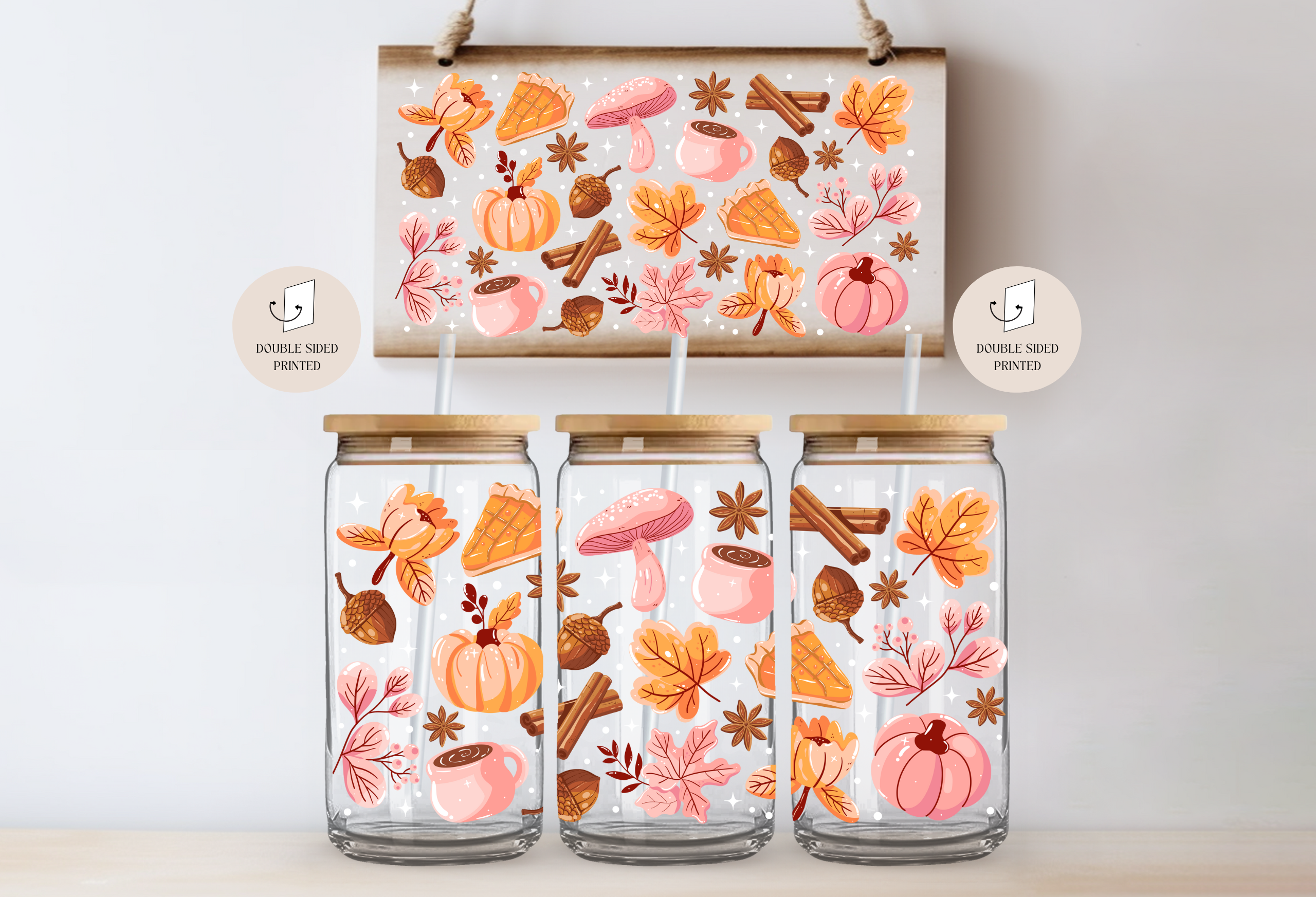 Mug en verre "Ambiance automnale douillette 1"