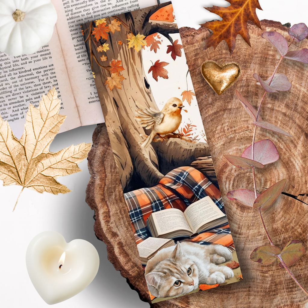 Marque Page "Le repos du chat forestier"