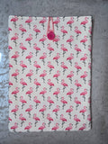 Housse de livre matelassée flamants roses : M