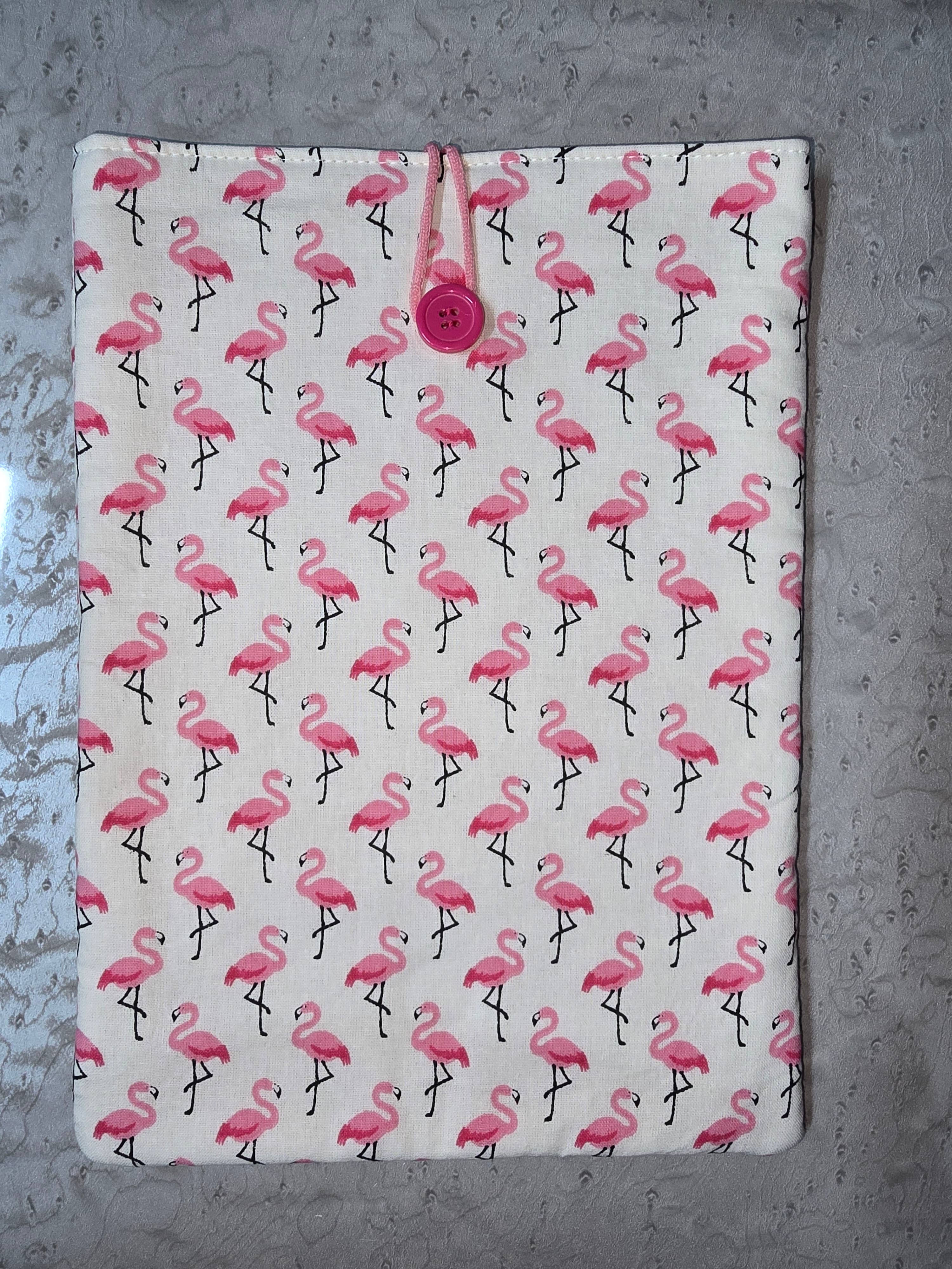 Housse de livre matelassée flamants roses : M