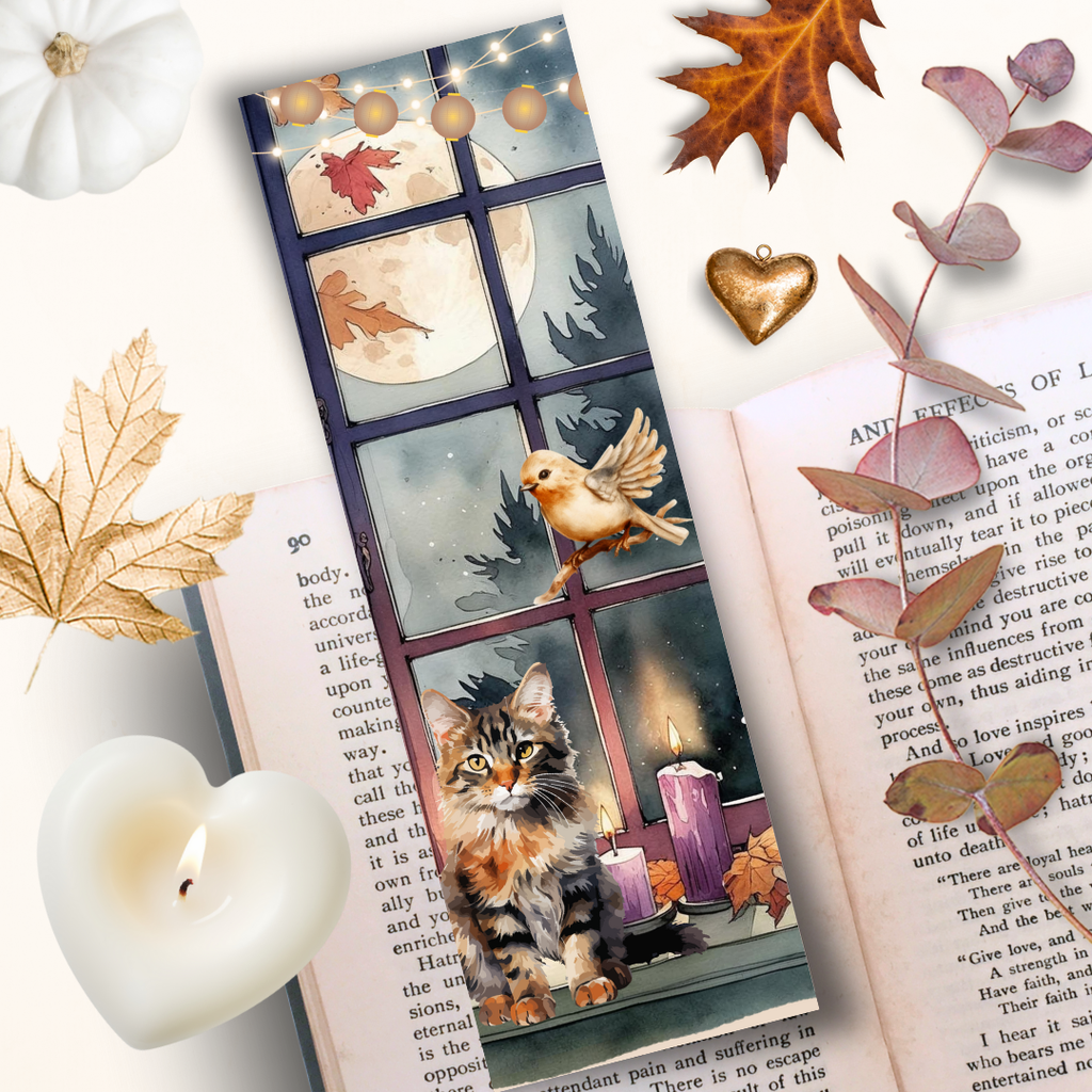 Marque Page "La fenêtre aux ronrons d'automne"
