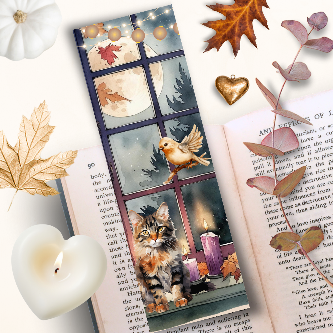Marque Page "La fenêtre aux ronrons d'automne"