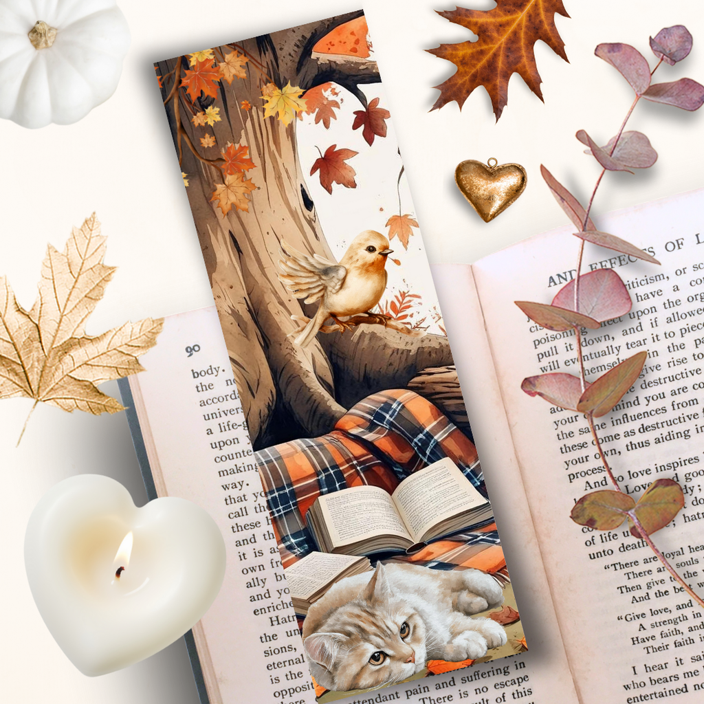 Marque Page "Le repos du chat forestier"