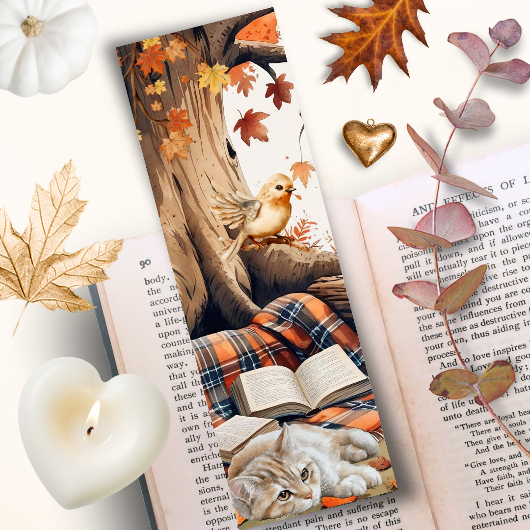 Marque Page "Le repos du chat forestier"